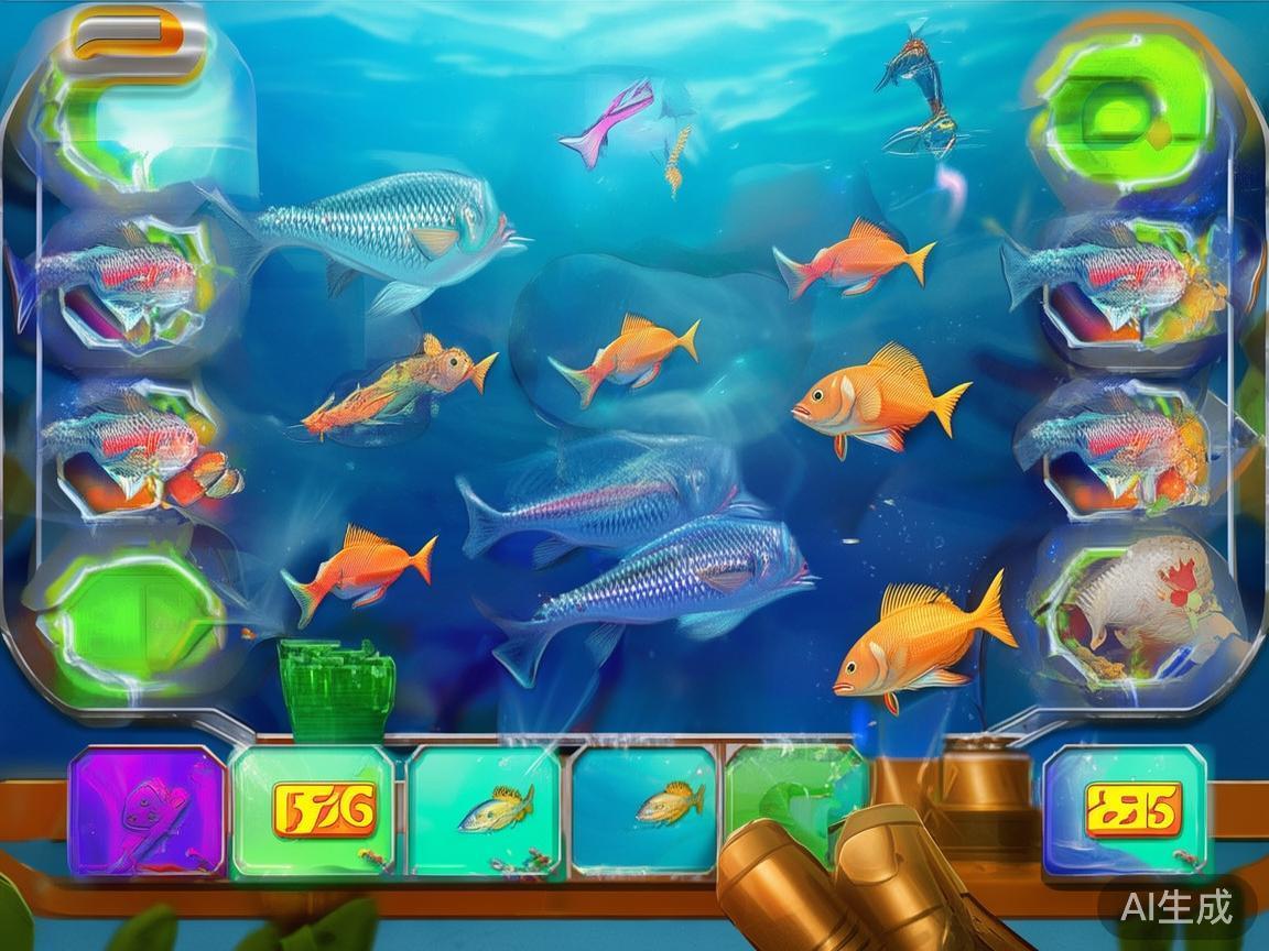 游戏目标：玩家利用炮台发射子弹，捕获屏幕中的各种海